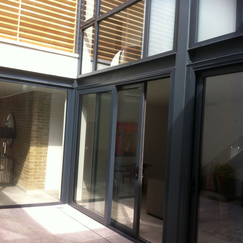 Anthracite aluminium sliding patio doors fitted in Wembley